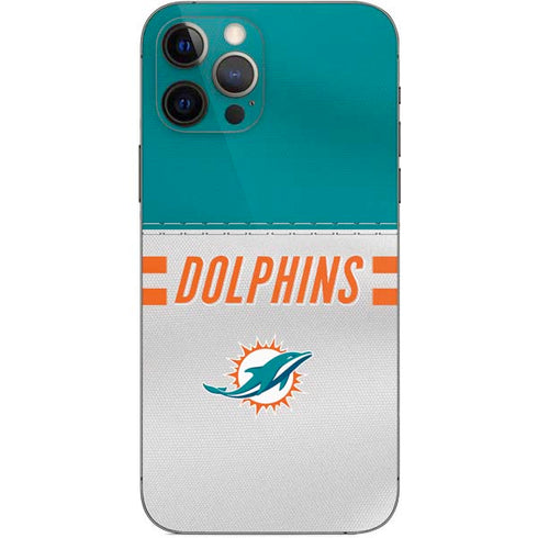 NFL Miami Dolphins White Striped iPhone 12 Pro Skin