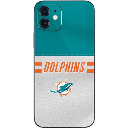 NFL Miami Dolphins White Striped iPhone 12 Skin