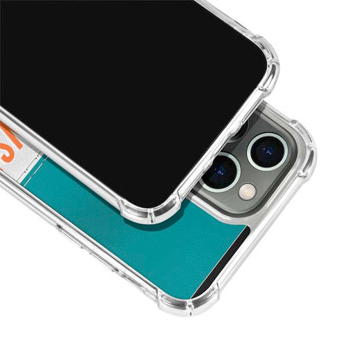 NFL Miami Dolphins White Striped iPhone 13 Pro Clear Case