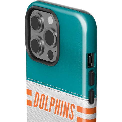 NFL Miami Dolphins White Striped iPhone 13 Pro Impact Case