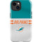 NFL Miami Dolphins White Striped iPhone 15 Plus Impact Case