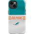 NFL Miami Dolphins White Striped iPhone 15 Plus Impact Case