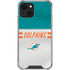 NFL Miami Dolphins White Striped iPhone 15 Plus Clear Case