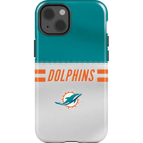NFL Miami Dolphins White Striped iPhone 14 Impact Case
