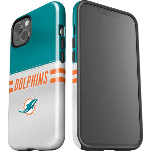 NFL Miami Dolphins White Striped iPhone 15 Impact Case
