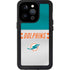 NFL Miami Dolphins White Striped iPhone 14 Pro Waterproof Case