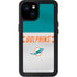 NFL Miami Dolphins White Striped iPhone 15 Plus Waterproof Case
