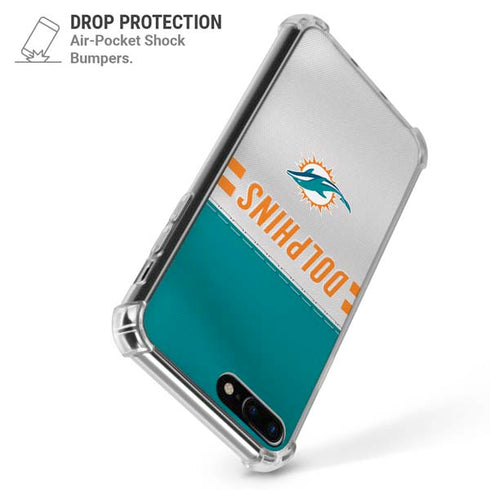NFL Miami Dolphins White Striped iPhone 7/8 Plus Clear Case