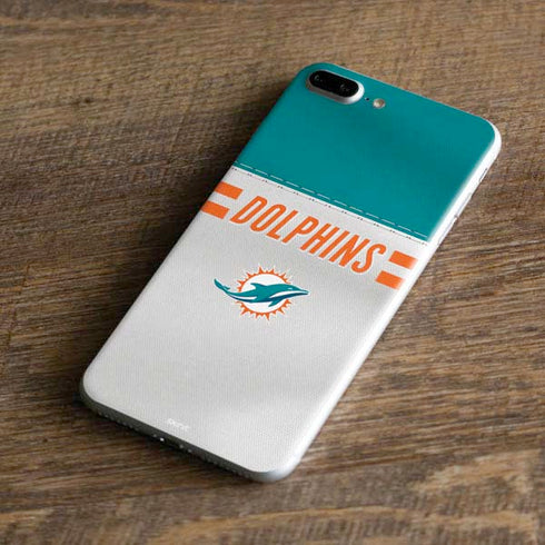NFL Miami Dolphins White Striped iPhone 8 Plus Skin