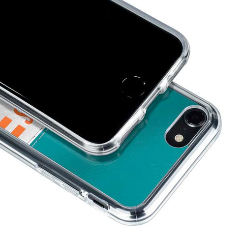 NFL Miami Dolphins White Striped iPhone SE (2nd & 3rd Gen) Clear Case