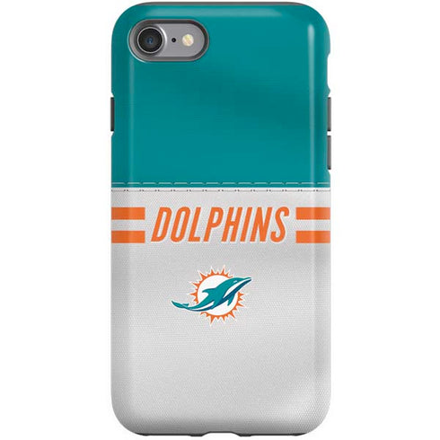 NFL Miami Dolphins White Striped iPhone SE (2nd & 3rd Gen) Pro Case