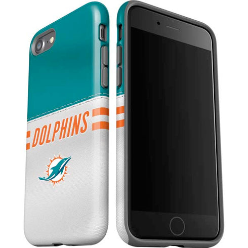 NFL Miami Dolphins White Striped iPhone SE (2nd & 3rd Gen) Pro Case
