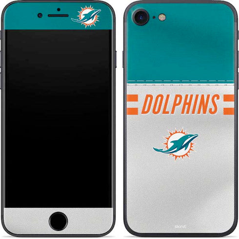 NFL Miami Dolphins White Striped iPhone SE (2nd & 3rd Gen) Skin