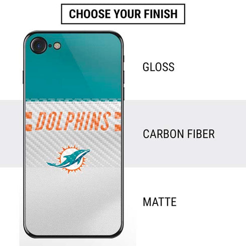 NFL Miami Dolphins White Striped iPhone SE (2nd & 3rd Gen) Skin