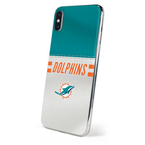 NFL Miami Dolphins White Striped iPhone X Skin
