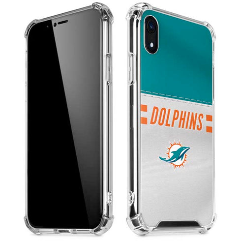 NFL Miami Dolphins White Striped iPhone XR Clear Case