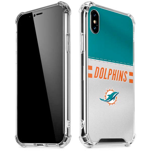 NFL Miami Dolphins White Striped iPhone XS Max Clear Case