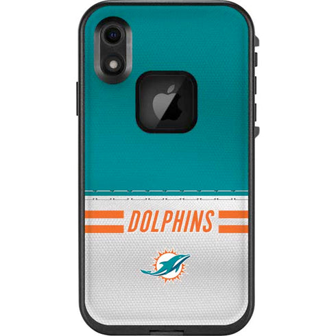 NFL Miami Dolphins White Striped LifeProof Fre iPhone Skin