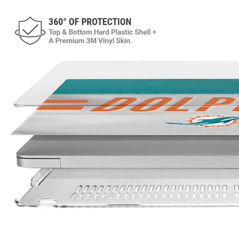 NFL Miami Dolphins White Striped MacBook Air 13in M1 (2021) Case plus Skin