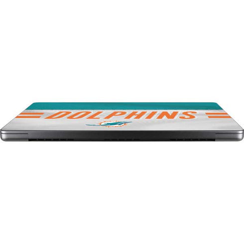 NFL Miami Dolphins White Striped MacBook Pro 14in (2021-24) Skin