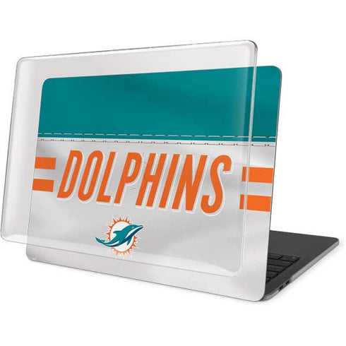 NFL Miami Dolphins White Striped MacBook Pro 16in (2019-20) Case plus Skin