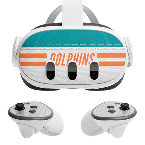 NFL Miami Dolphins White Striped Meta Quest 3 Skin