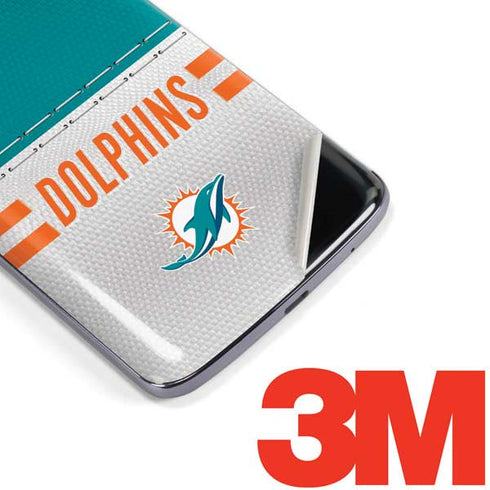 NFL Miami Dolphins White Striped Moto E5 Plus Skin