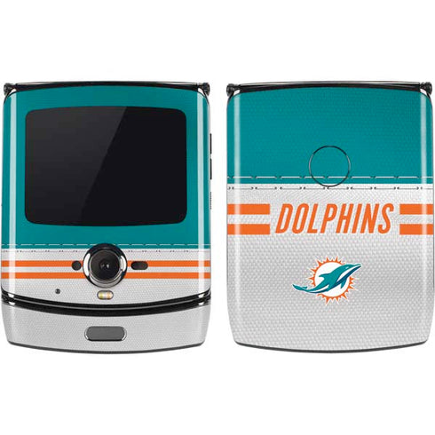 NFL Miami Dolphins White Striped Motorola RAZR Skin