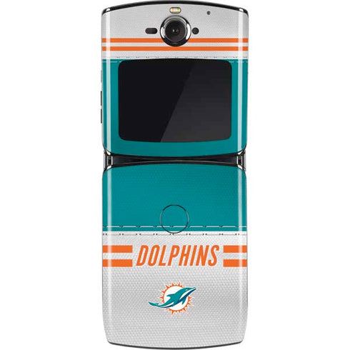 NFL Miami Dolphins White Striped Motorola RAZR Skin