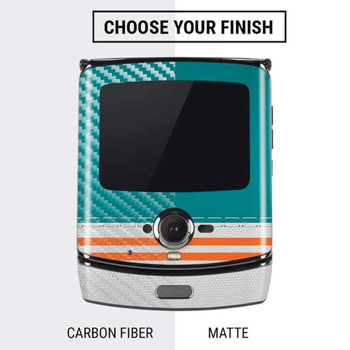 NFL Miami Dolphins White Striped Motorola RAZR Skin