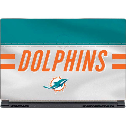 NFL Miami Dolphins White Striped MSI GS65 Stealth Laptop Skin