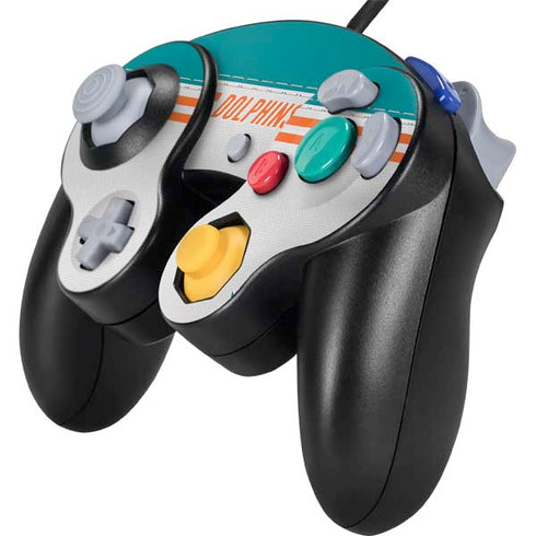 NFL Miami Dolphins White Striped Nintendo GameCube Controller Skin
