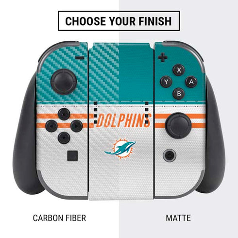 NFL Miami Dolphins White Striped Nintendo Switch Bundle Skin