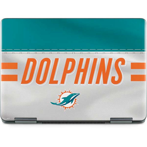 NFL Miami Dolphins White Striped Notebook 9 Pro 13in (2017) Skin