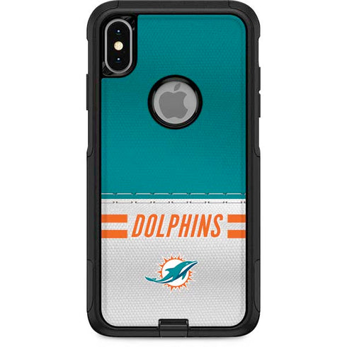 NFL Miami Dolphins White Striped Otterbox Commuter iPhone Skin