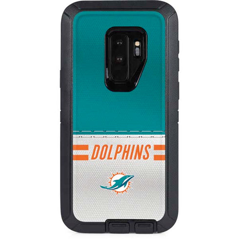 NFL Miami Dolphins White Striped Otterbox Defender Galaxy Skin