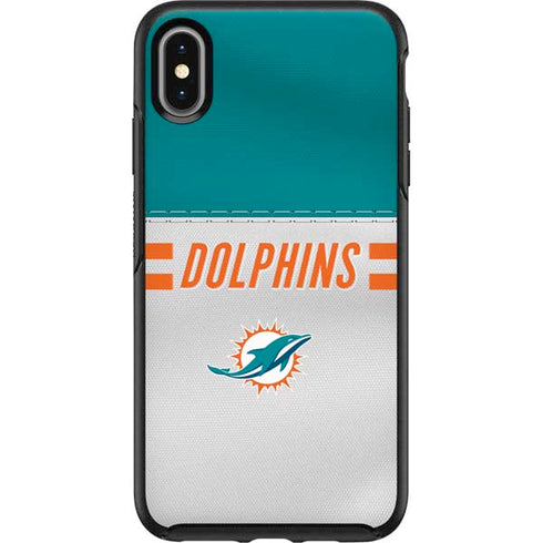 NFL Miami Dolphins White Striped Otterbox Symmetry iPhone Skin