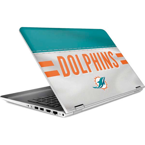 NFL Miami Dolphins White Striped HP Pavilion Skin