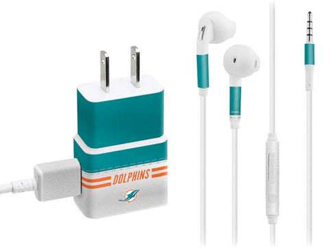 NFL Miami Dolphins White Striped Phone Charger Skin