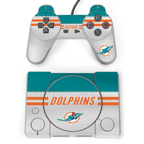 NFL Miami Dolphins White Striped PlayStation Classic Bundle Skin