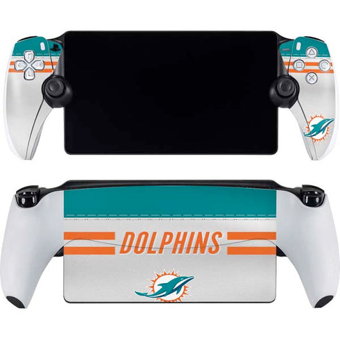NFL Miami Dolphins White Striped PlayStation Portal Remote Player Skin