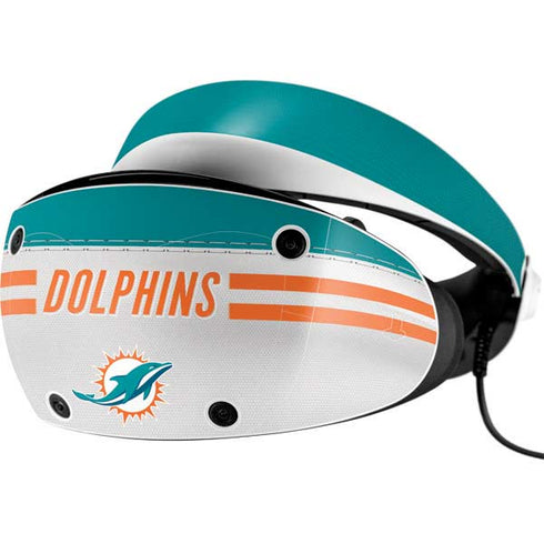 NFL Miami Dolphins White Striped PlayStation VR2 Skin