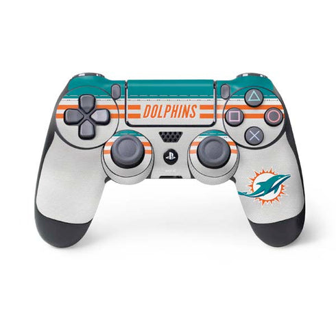 NFL Miami Dolphins White Striped PS4 Controller Skin