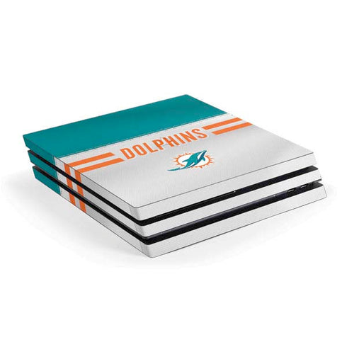NFL Miami Dolphins White Striped PS4 Pro Console Skin