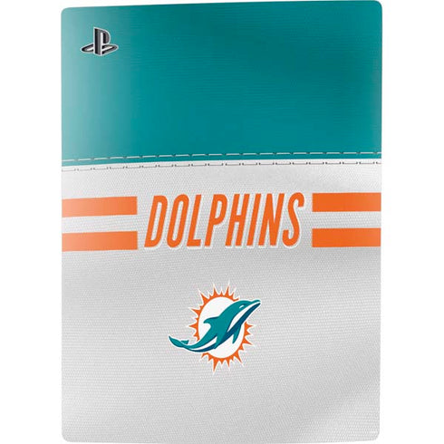 NFL Miami Dolphins White Striped PS5 Bundle Skin