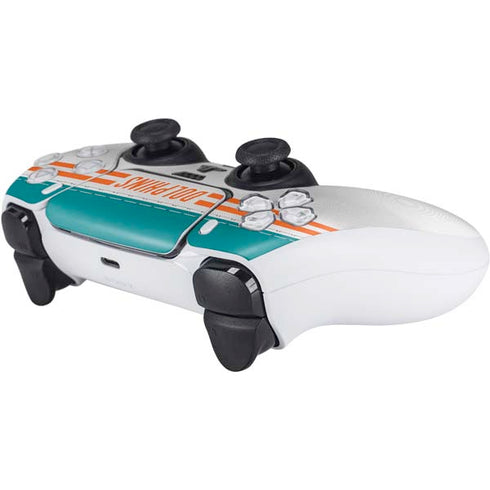 NFL Miami Dolphins White Striped PS5 Controller Skin