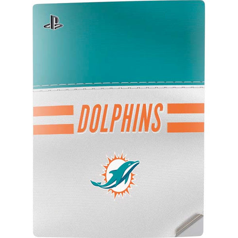 NFL Miami Dolphins White Striped PS5 Digital Edition Console Skin