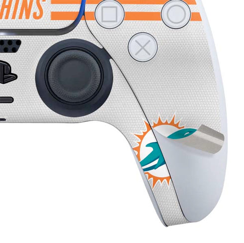 NFL Miami Dolphins White Striped PS5 Slim Digital Edition Bundle Skin