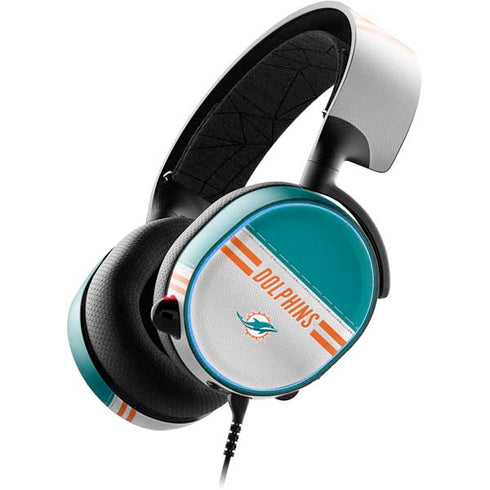 NFL Miami Dolphins White Striped SteelSeries Arctis 3 Skin