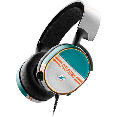 NFL Miami Dolphins White Striped SteelSeries Arctis 5 Skin